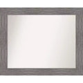 34" x 28" Non-Beveled Pinstripe Plank Gray Wall Mirror - Amanti Art: Modern Rectangle, Includes Mounting Hardware