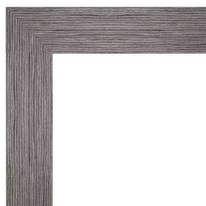 Specchio da Parete Rettangolare con Cornice a Righe Verticali Grigie, Singolo