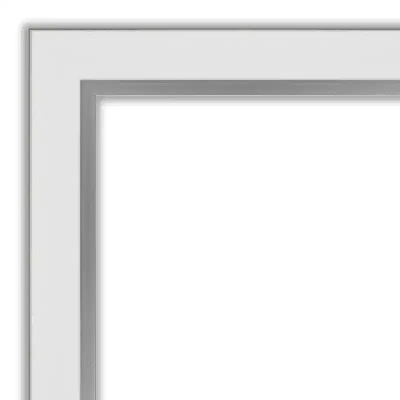 Specchio da parete rettangolare con cornice sottile bianca/argento, singolo, 41" x 30"