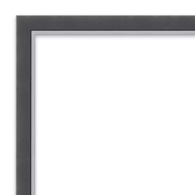 Specchio da parete rettangolare smussato nero/argento, singolo