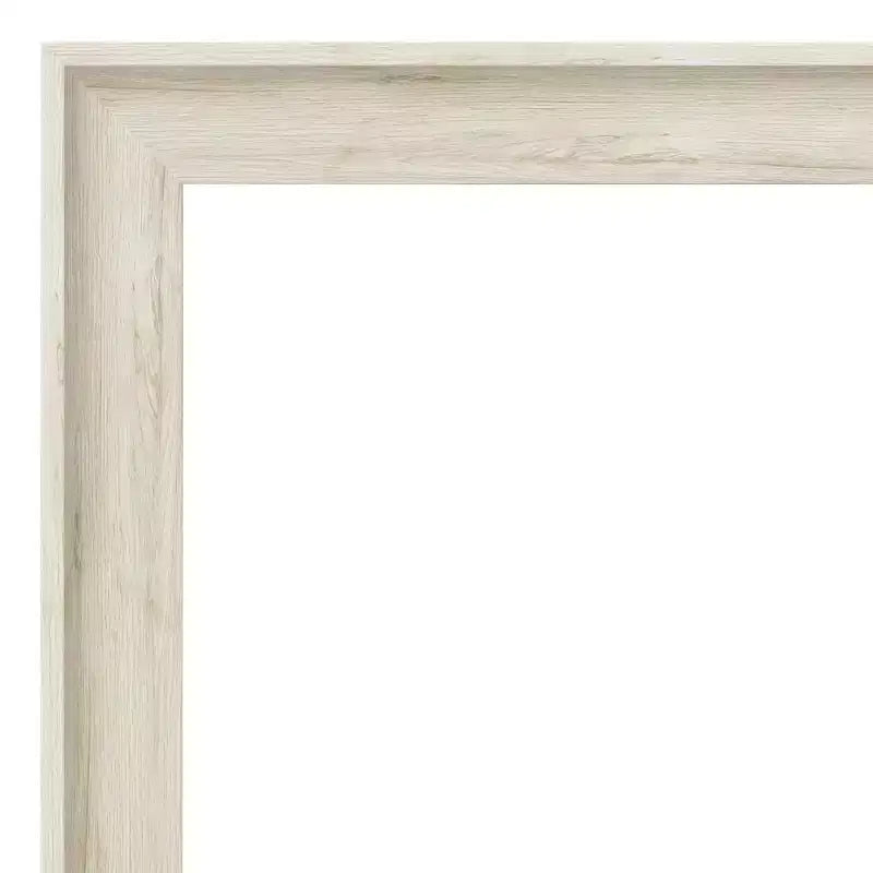 Specchio da parete rettangolare in crema effetto rustico spazzolato, pannello singolo