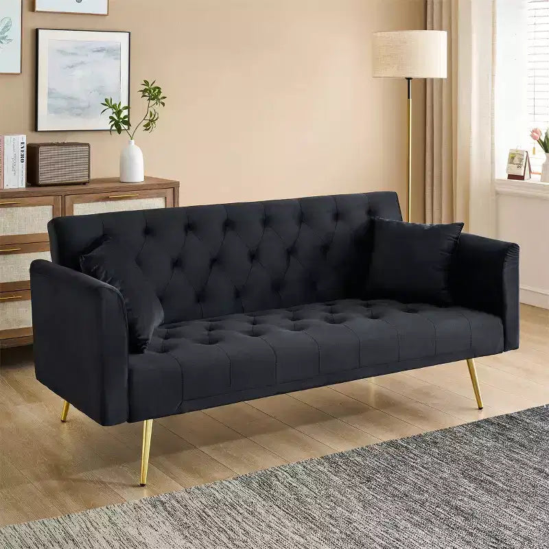 Divano a due posti convertibile 71, divano letto in velluto per soggiorno, camera da letto, ufficio - ModernLuxe