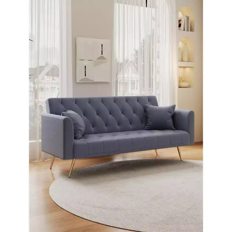 Divano a due posti convertibile 71, divano letto in velluto per soggiorno, camera da letto, ufficio - ModernLuxe