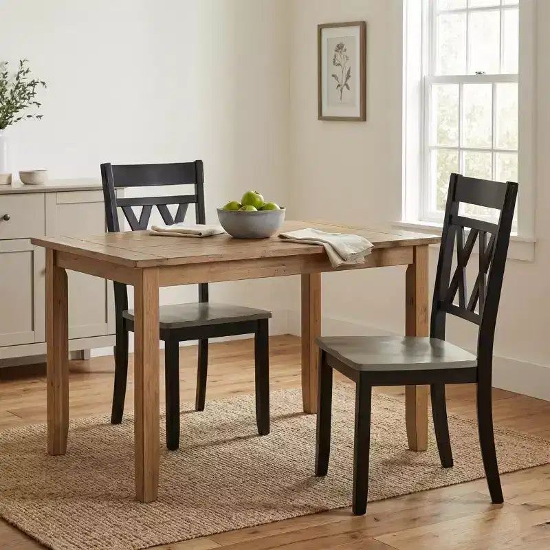 GDFStudio Harper Sedie da pranzo moderne da fattoria con schienale a X in legno (Set di 2)