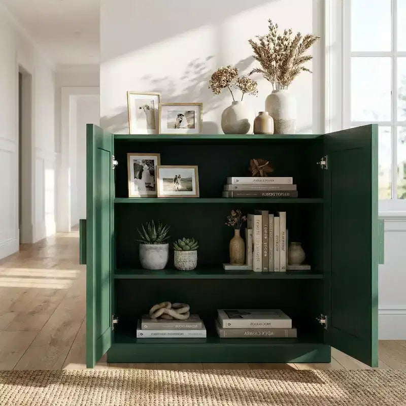 Mobiletto da appoggio con 2 ante e ripiani regolabili, credenza, buffet, dispensa per ingresso, soggiorno, cucina, camera da letto