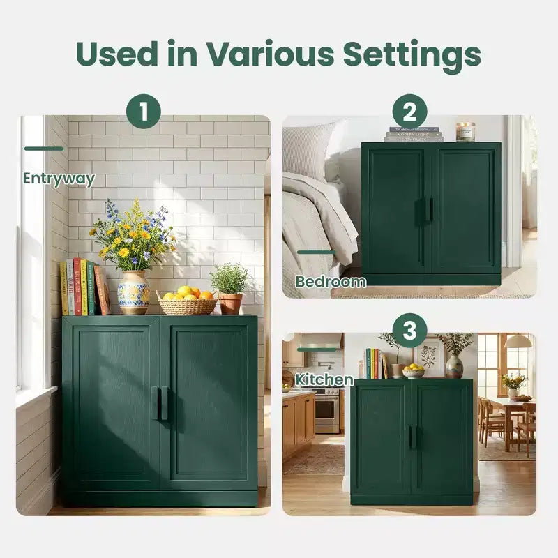 Mobiletto da appoggio con 2 ante e ripiani regolabili, credenza, buffet, dispensa per ingresso, soggiorno, cucina, camera da letto