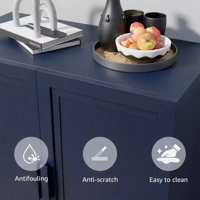 Mobiletto da appoggio con 2 ante e ripiani regolabili, credenza, buffet, dispensa per ingresso, soggiorno, cucina, camera da letto
