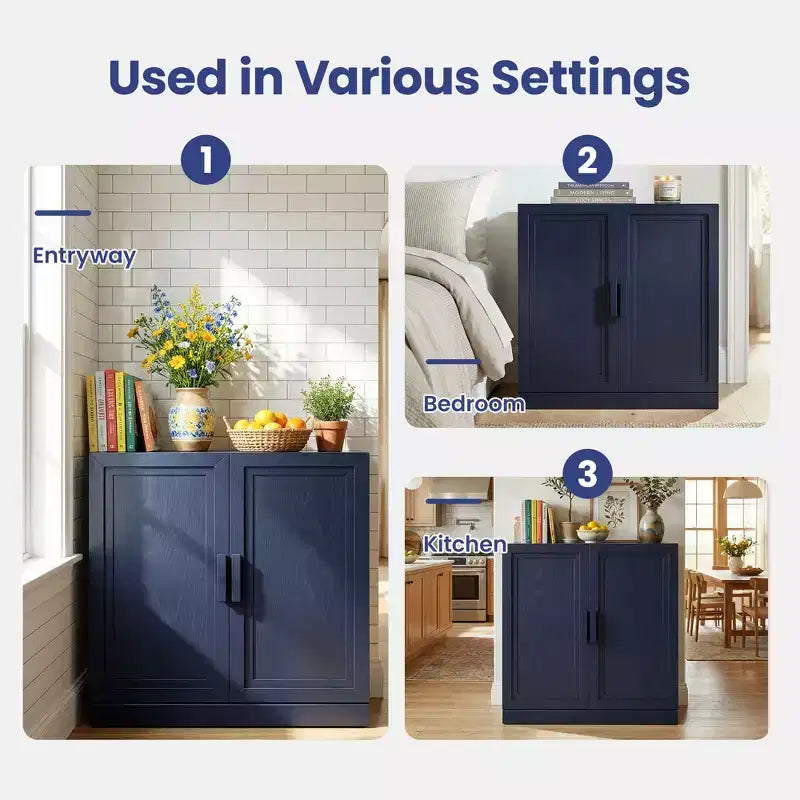 Mobiletto da appoggio con 2 ante e ripiani regolabili, credenza, buffet, dispensa per ingresso, soggiorno, cucina, camera da letto