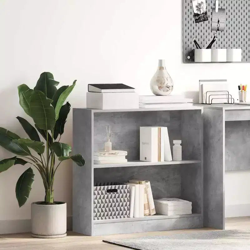 vidaXL Libreria Grigio Cemento in Legno Ingegnerizzato, Libreria Compatta