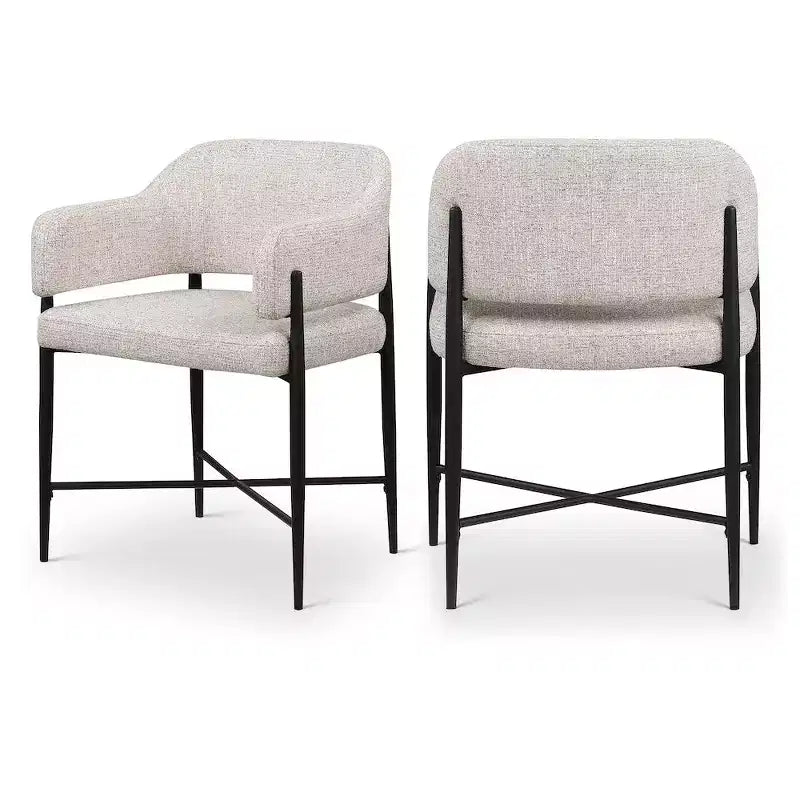 Meridian Furniture Dame Beige Fabric Upholstered Dining Chair, Set of 2