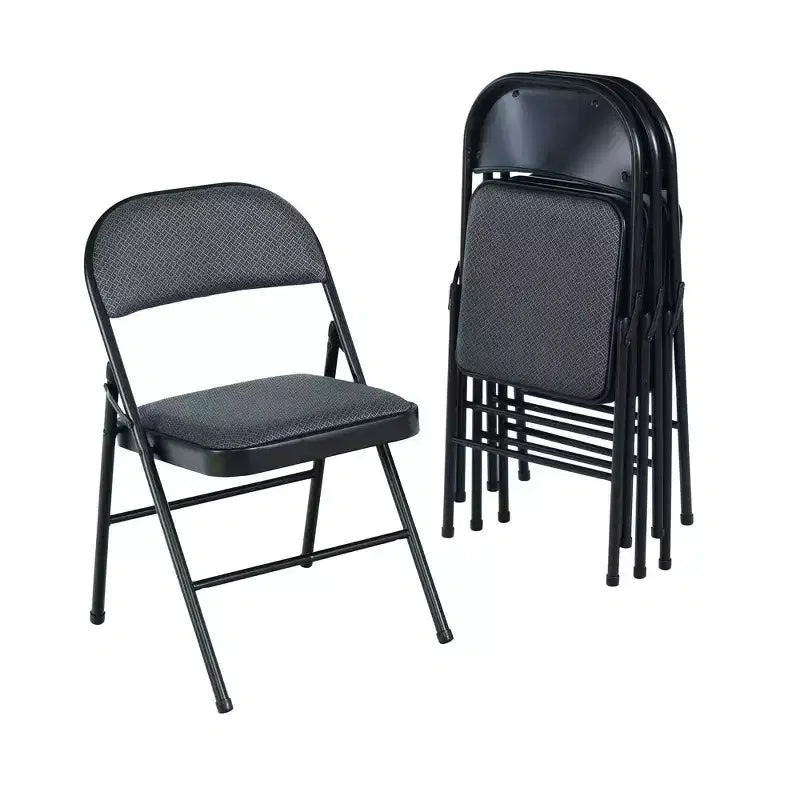 Peakform 4pk Fabric Padded Folding Chair Gray: Metal Frame, Polypropylene, No Assembly, Spot Clean