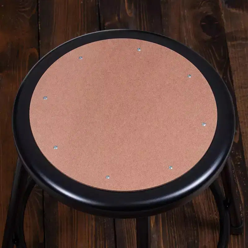 Sgabello da bar rotondo nero regolabile, senza schienale né braccioli, set da 2