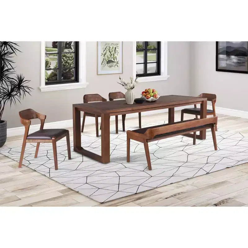 Set da pranzo allungabile Chestnut da 6 pezzi, Posti a sedere fino a 8