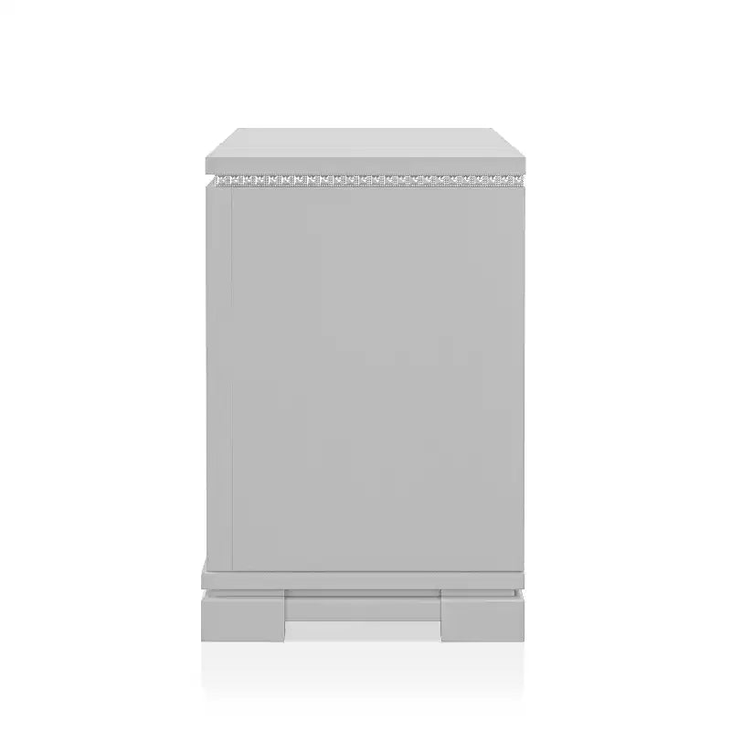 Comodino Silver Glam a 2 cassetti con porta USB, 1 persona