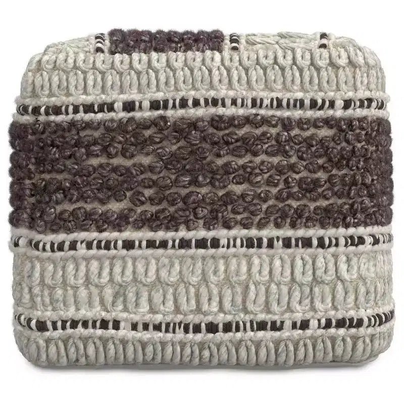 Pouf quadrato intrecciato magenta e naturale, 1 posto