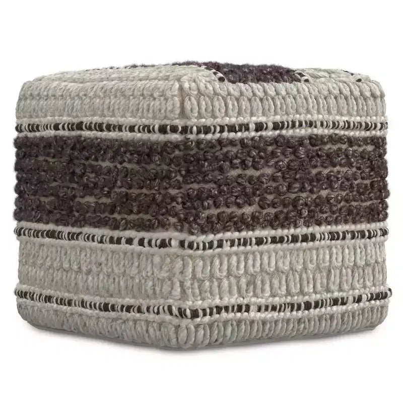 Pouf quadrato intrecciato magenta e naturale, 1 posto