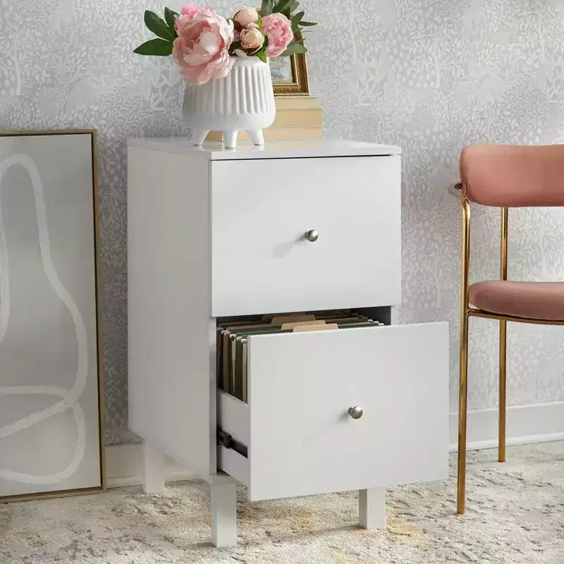 Cassettiera Bianca a 2 Cassetti – Stile Moderno, Monoutente