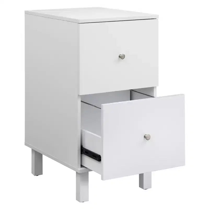Cassettiera Bianca a 2 Cassetti – Stile Moderno, Monoutente