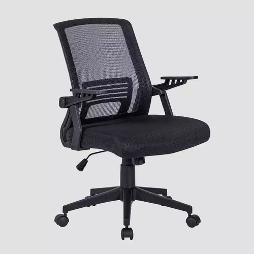 Ergonomic Office Mesh Chair Black - Techni Mobili: Adjustable Arms, Metal Frame, Swivel Desk Chair with Casters