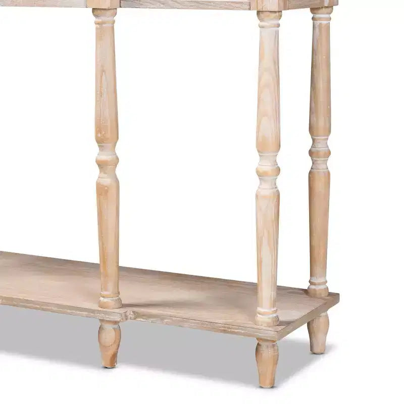 Consolle a 3 cassetti marrone rovere per 1, finitura sbiancata