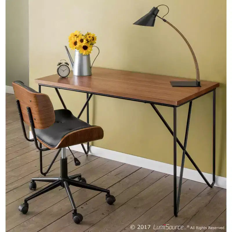 Sedia da ufficio Lombardi Mid-Century Modern con girello - LumiSource