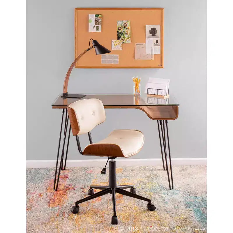 Sedia da ufficio Lombardi Mid-Century Modern con girello - LumiSource