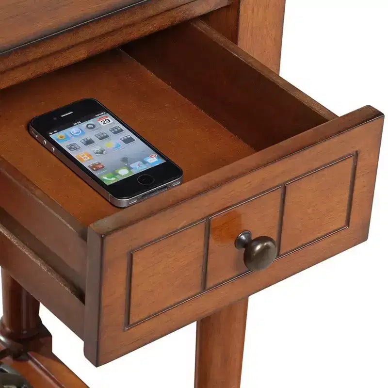 Tavolino d'appoggio multi-colore con cassetto e ripiano, montaggio da 1 persona