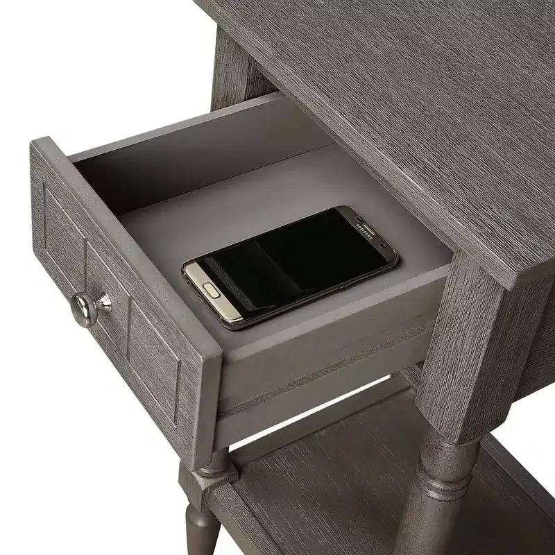 Tavolino d'appoggio multi-colore con cassetto e ripiano, montaggio da 1 persona