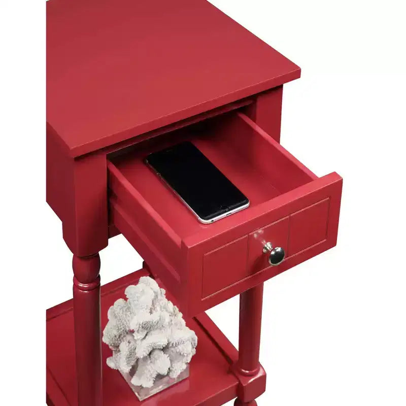 Tavolino d'appoggio multi-colore con cassetto e ripiano, montaggio da 1 persona