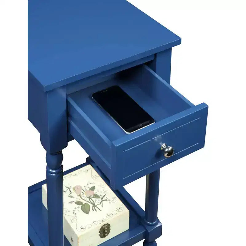 Tavolino d'appoggio multi-colore con cassetto e ripiano, montaggio da 1 persona