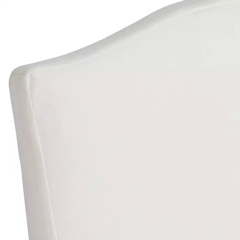 Sedia da pranzo con rotelle Pearl White Camelback, singola