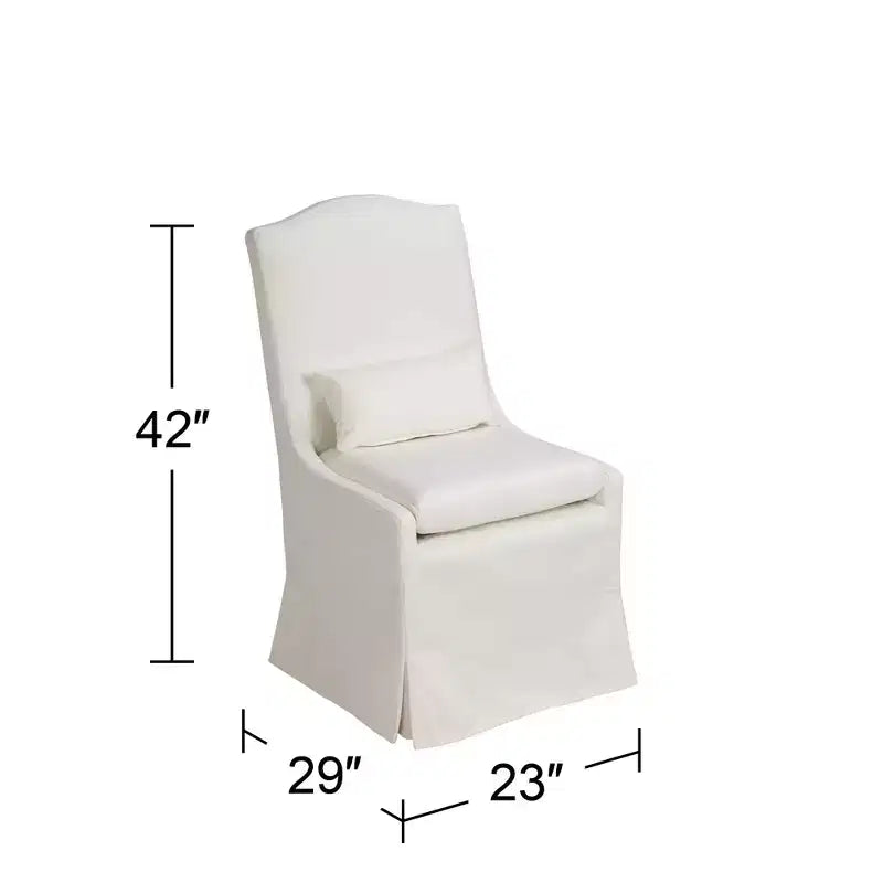 Sedia da pranzo con rotelle Pearl White Camelback, singola