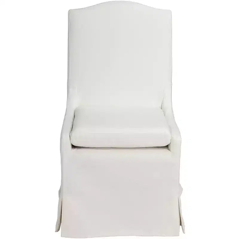 Sedia da pranzo con rotelle Pearl White Camelback, singola