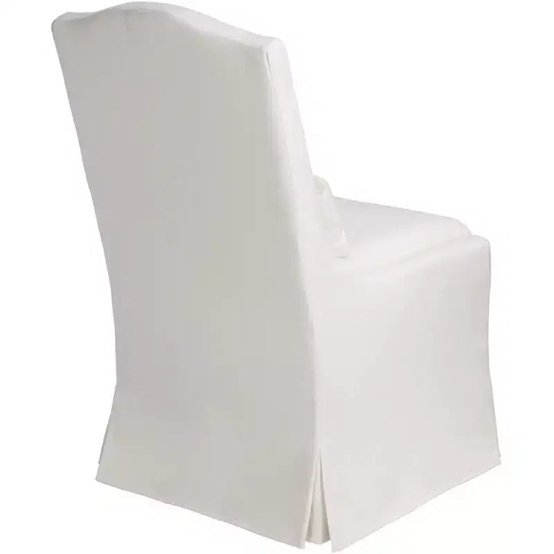 Sedia da pranzo con rotelle Pearl White Camelback, singola