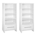 ClosetMaid 165100 Decorative Storage Tower Bookcase with Drawer, White (2 Pack)