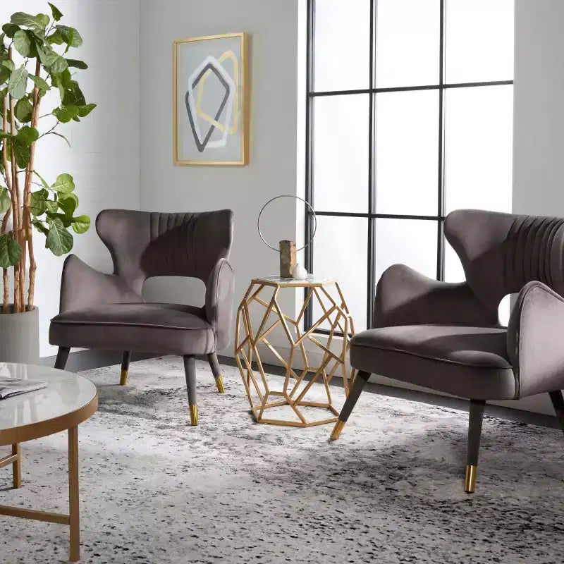 Poltroncina a pozzetto, Verde Foresta / Grigio Scisto / Blu Ardesia con Gambe Dorate, Posti a sedere 1