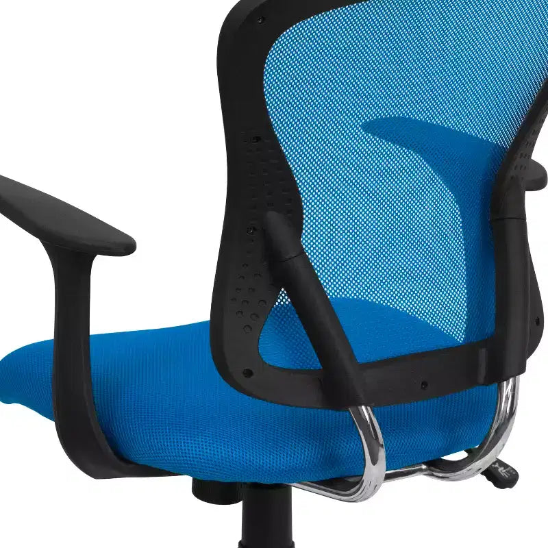 Sedia operativa girevole a rete con braccioli – Blu / Grigio scuro / Bianco / Giallo, Posti a sedere: 1