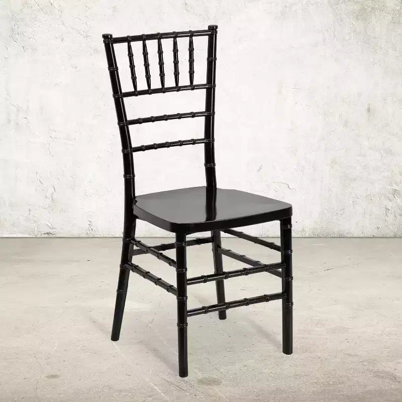 Sedia Chiavari impilabile in resina – Nera / Champagne / Oro / Mogano / Peltro / Argento / Bianca, Posti a sedere 1