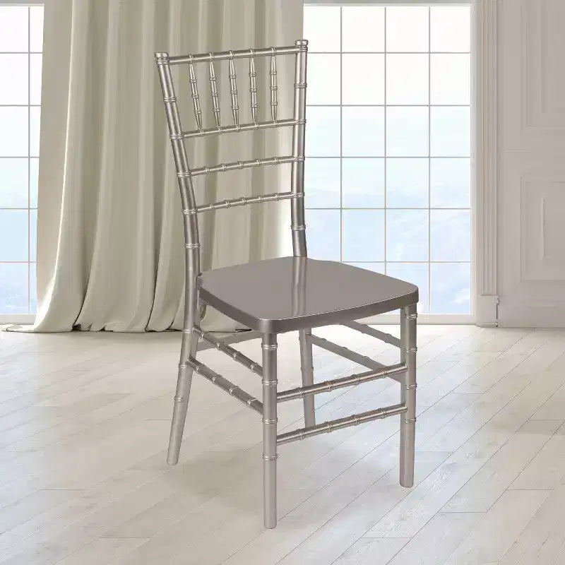 Sedia Chiavari impilabile in resina – Nera / Champagne / Oro / Mogano / Peltro / Argento / Bianca, Posti a sedere 1