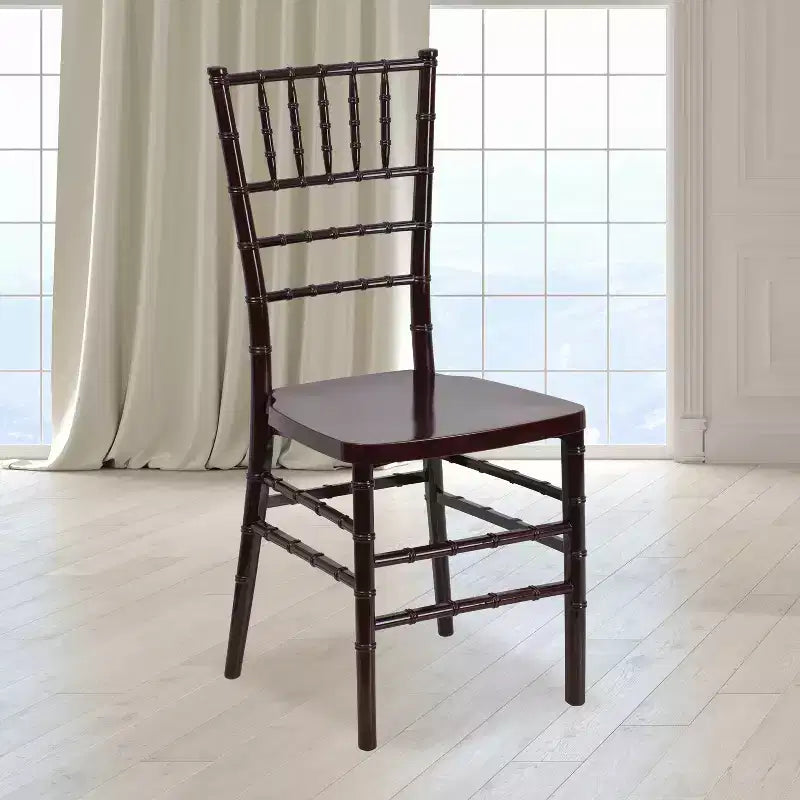 Sedia Chiavari impilabile in resina – Nera / Champagne / Oro / Mogano / Peltro / Argento / Bianca, Posti a sedere 1