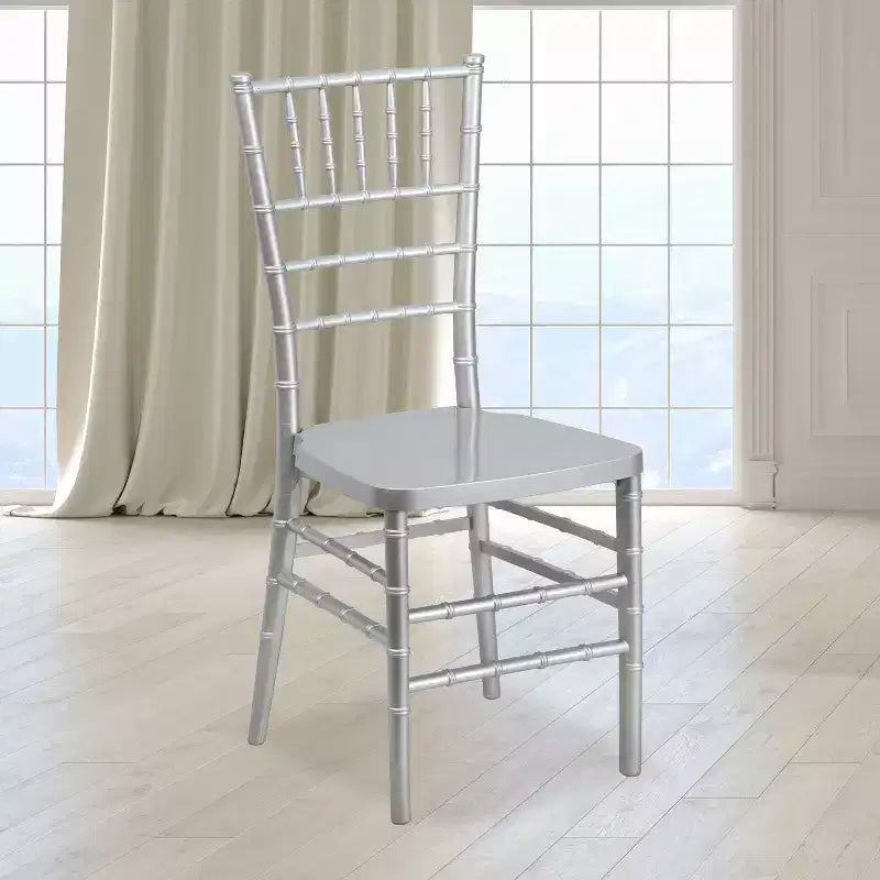 Sedia Chiavari impilabile in resina – Nera / Champagne / Oro / Mogano / Peltro / Argento / Bianca, Posti a sedere 1