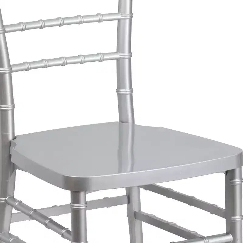 Sedia Chiavari impilabile in resina – Nera / Champagne / Oro / Mogano / Peltro / Argento / Bianca, Posti a sedere 1