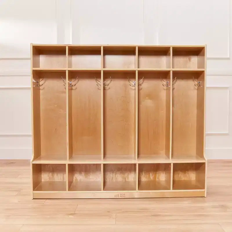 Armadietto a 5 scomparti con panca e contenitori, Colori assortiti/Blu/Trasparente/Contemporaneo/Toni della terra, Per bambini