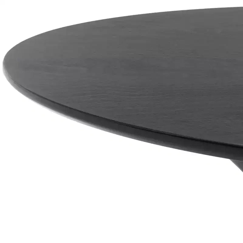 Tavolo da pranzo rotondo grigio scuro/nero e nero opaco, 4 posti