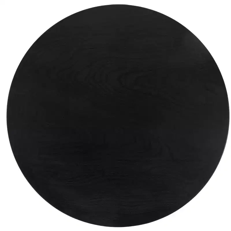 Tavolo da pranzo rotondo grigio scuro/nero e nero opaco, 4 posti