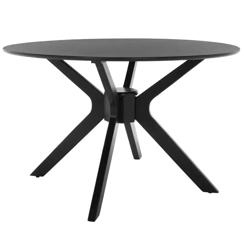 Tavolo da pranzo rotondo grigio scuro/nero e nero opaco, 4 posti