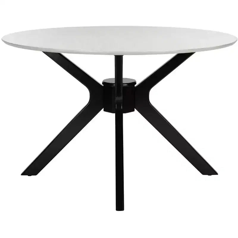 Tavolo da pranzo rotondo grigio scuro/nero e nero opaco, 4 posti