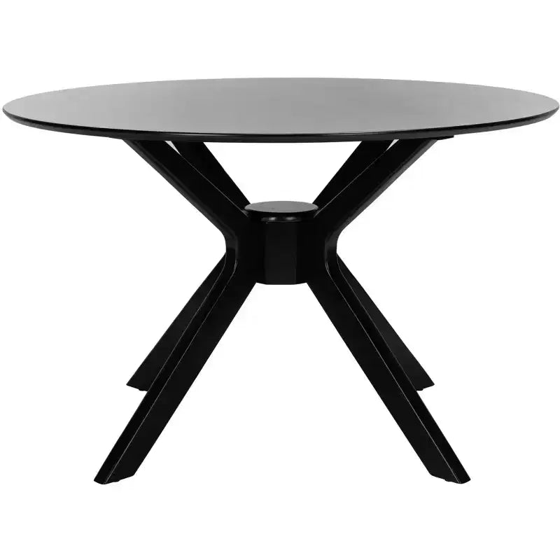 Tavolo da pranzo rotondo grigio scuro/nero e nero opaco, 4 posti