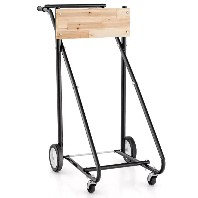 Carrello nero per motore fuoribordo con 4 ruote, per 1 motore