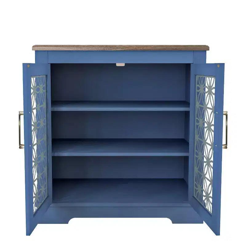 Credenza/Mobile Buffet Contenitore a 2 ante Verde/Blu Navy per 1